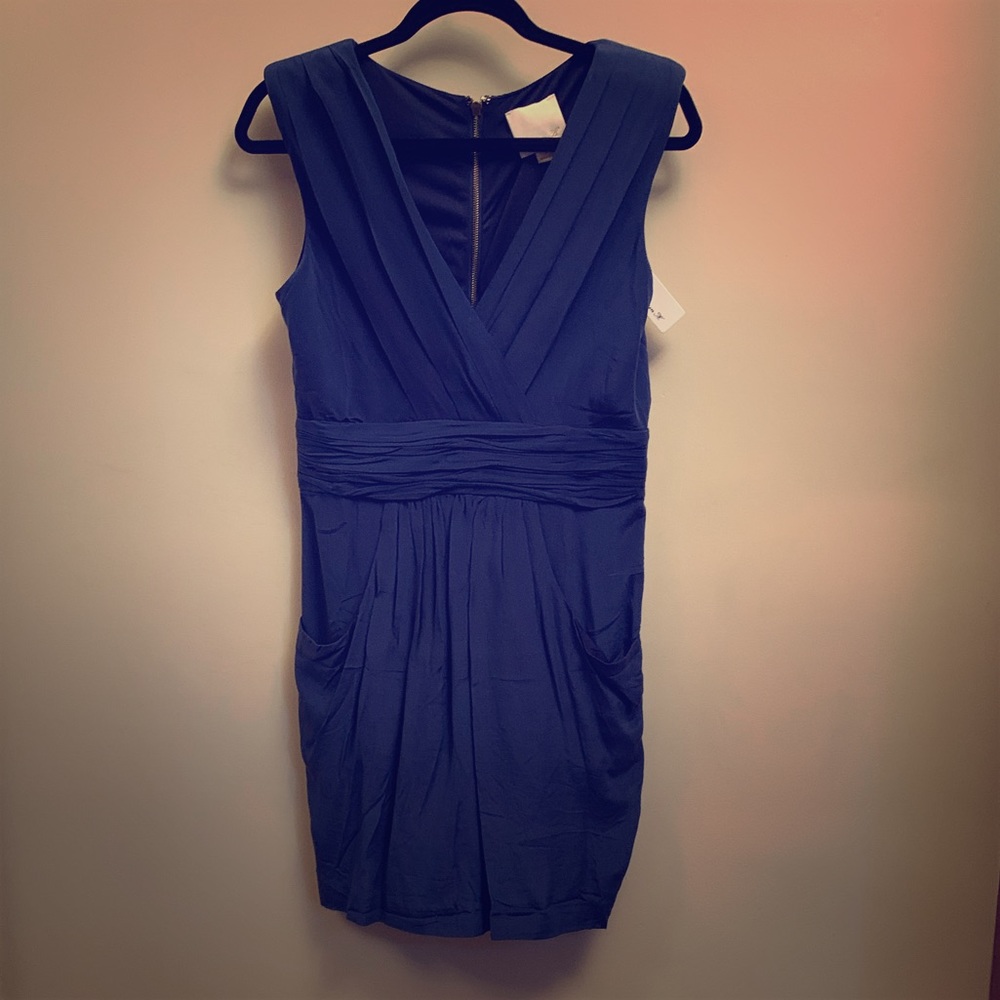 Navy Silk Cocktail Dress NWT